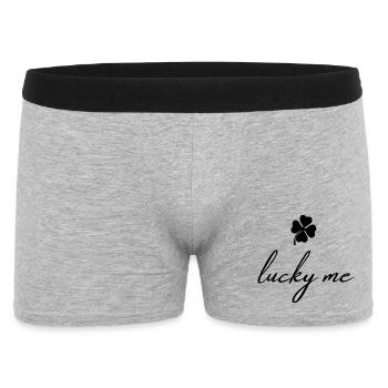 Lucky Me | Lucky Clover Shirt | Minimalist - Men's Boxer Shorts - heather grey - Front