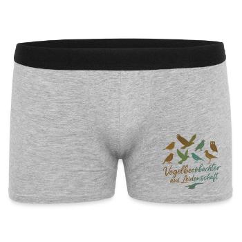 Vogelbeobachter aus Leidenschaft - Männer Boxer Shorts - Grau meliert - Vorne
