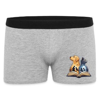 L’amitié de Paw dans le livre - Boxer Homme - gris chiné - Devant