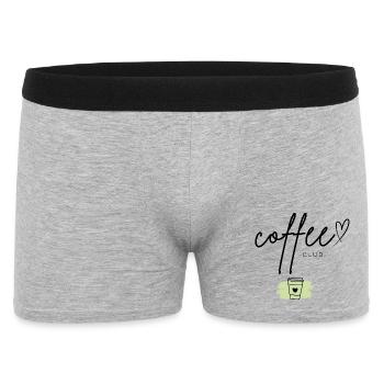 Club de Café | Chemise typographique Coffee Lover - Boxer Homme - gris chiné - Devant