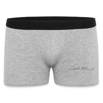 Amor Paw Minimalist Line Art - Männer Boxer Shorts - Grau meliert - Vorne
