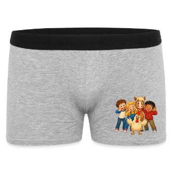 Kinder machen Grimassen mit lustigen Hoftieren - Männer Boxer Shorts - Grau meliert - Vorne