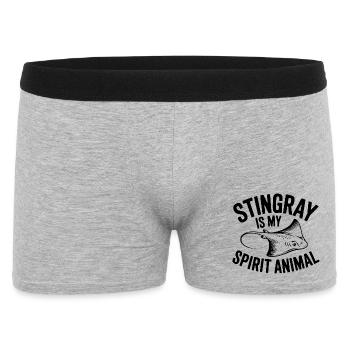 Stachelrochen ist mein Geisttier - Männer Boxer Shorts - Grau meliert - Vorne