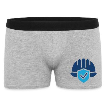 Safety Helmet With Shield Protection Icon - Men's Boxer Shorts - heather grey - Front