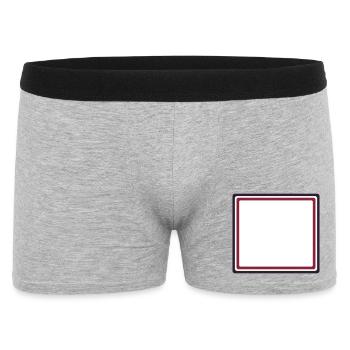 Eckiger Rahmen Bordeaux - Eigener Text Design - Männer Boxer Shorts - Grau meliert - Vorne