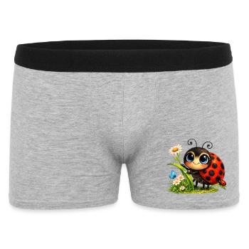 Cuddly ladybugs in a sea of flowers - Men's Boxer Shorts - heather grey - Front