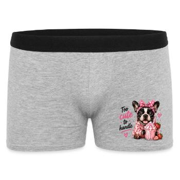 Trop mignon pour manipuler bouledogue français fraise - Boxer Homme - gris chiné - Devant