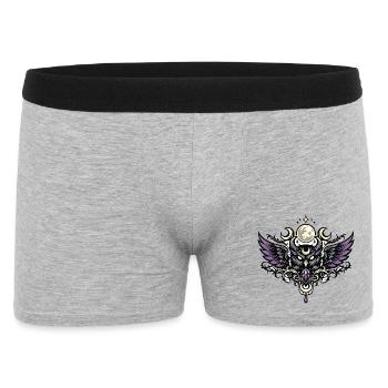 Emblème de la chouette esprit lunaire avec cristal violet - Boxer Homme - gris chiné - Devant