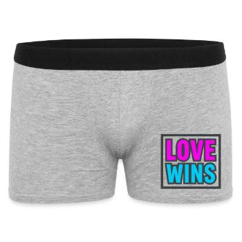 Logo de lettrage Love Win - Boxer Homme - gris chiné - Devant