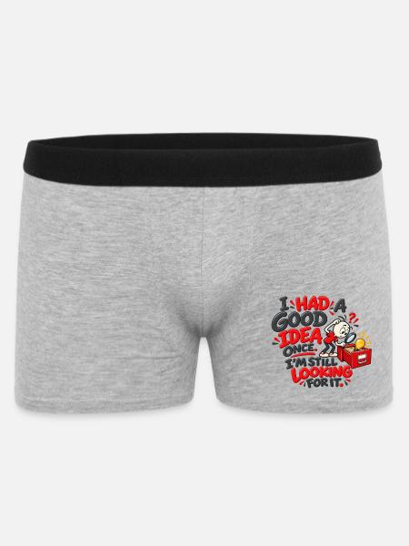 Ich suche immer noch nach meiner guten Idee – lustig sarkastisch - Männer Boxer Shorts - Grau meliert