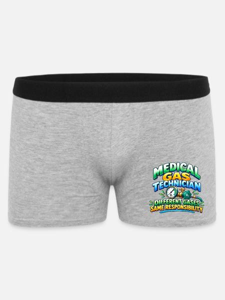 Medizinischer Gastechniker – Verschiedene Gase, gleich oder - Männer Boxer Shorts - Grau meliert