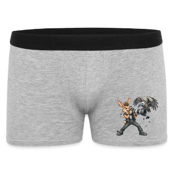 Punk-Hase, der Safari-Fotograf - Männer Boxer Shorts - Grau meliert - Vorne