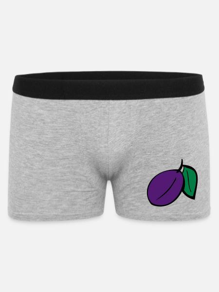 Pflaume - Männer Boxer Shorts - Grau meliert