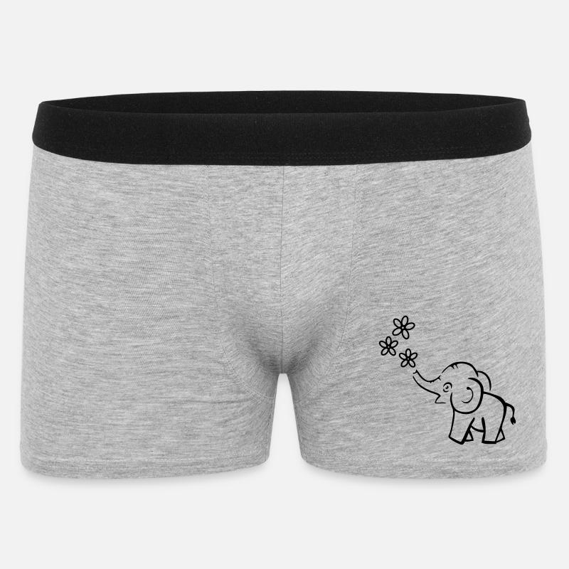 elefant blumen lustig - Männer Boxer Shorts - Grau meliert