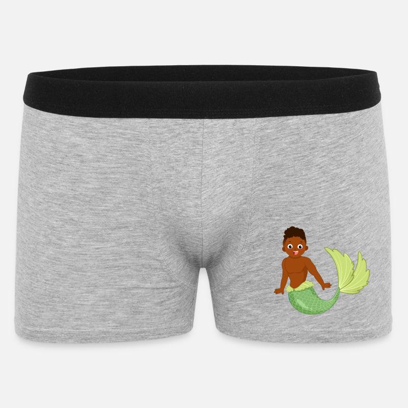 Fabelhafte Meeresjungfrau Motiv - Männer Boxer Shorts - Grau meliert