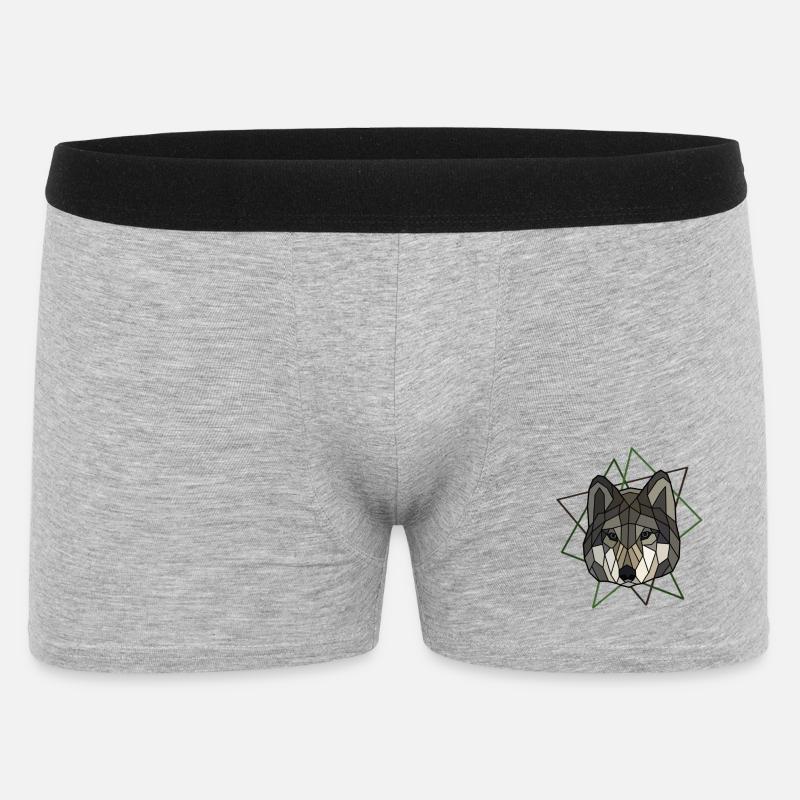Wolf - Männer Boxer Shorts - Grau meliert