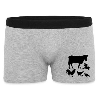 Cow calf chickens rooster chicks - Men's Boxer Shorts - heather grey - Front
