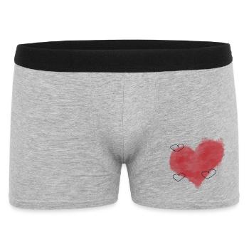 Cœur rouge Cœurs rouges Couples rouges - Boxer Homme - gris chiné - Devant