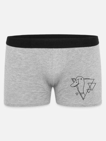 Canard en forme géométrique - Conception d’art au trait - Boxer Homme - gris chiné