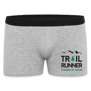 Trail Runner - Powered by Nature - Männer Boxer Shorts - Grau meliert - Vorne