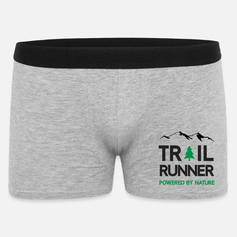 Trail Runner - Powered by Nature - Männer Boxer Shorts - Grau meliert
