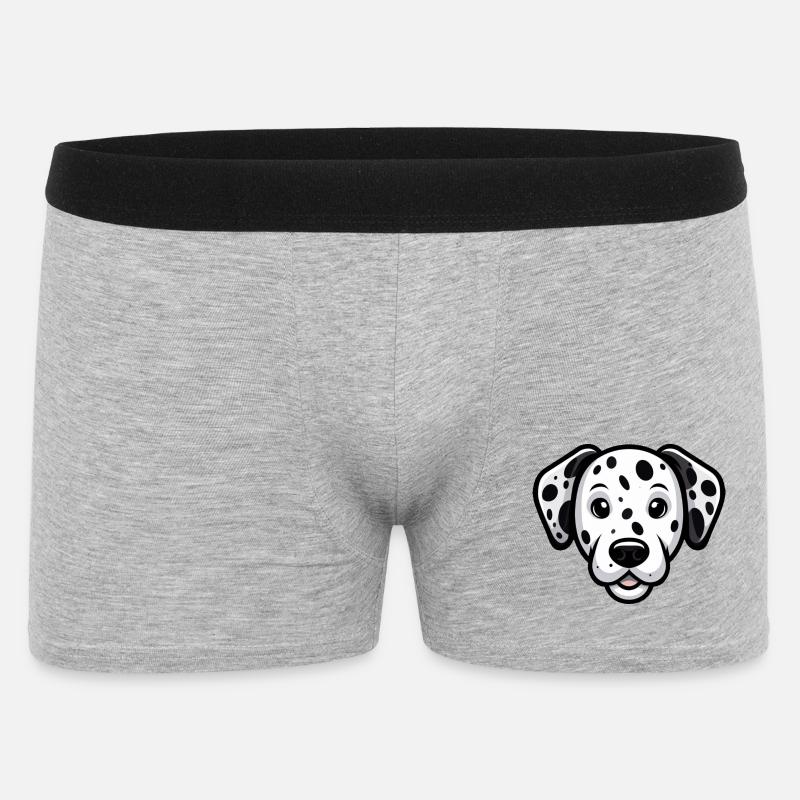 Dalmatiner Kopf im Comic Stil - Männer Boxer Shorts - Grau meliert