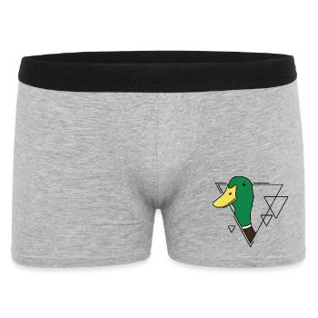 Colored duck in geometric design - Men's Boxer Shorts - heather grey - Front