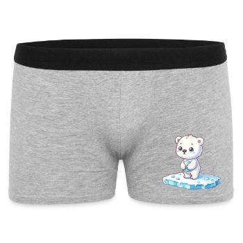 Ours polaire sur la banquise réchauffement climatique - Boxer Homme - gris chiné - Devant