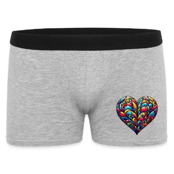 Coeur coloré - Boxer Homme - gris chiné - Devant