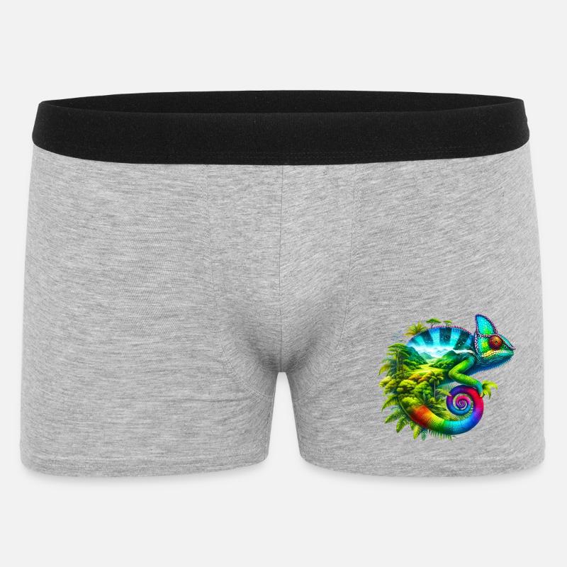 Chamäleon - Männer Boxer Shorts - Grau meliert