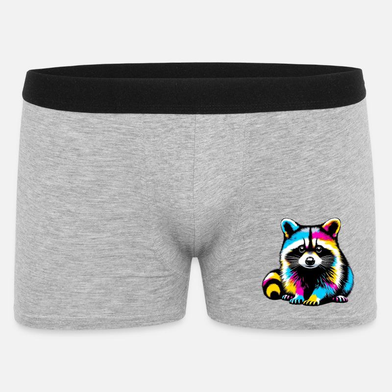 Waschbär - Männer Boxer Shorts - Grau meliert