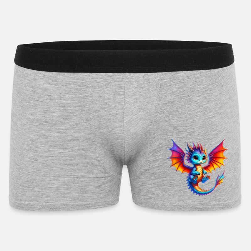 Drache - Männer Boxer Shorts - Grau meliert
