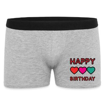 ALLES GUTE ZUM GEBURTSTAG. ALLES GUTE ZUM GEBURTSTAG. JAHRESTAG. - Männer Boxer Shorts - Grau meliert - Vorne