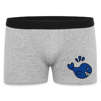 BALEINE. POISSON. POISSON D'AVRIL. VACANCES. ETE. - Boxer Homme - gris chiné - Devant