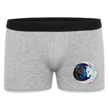 Two majestic wolf heads - Men's Boxer Shorts - heather grey - Front
