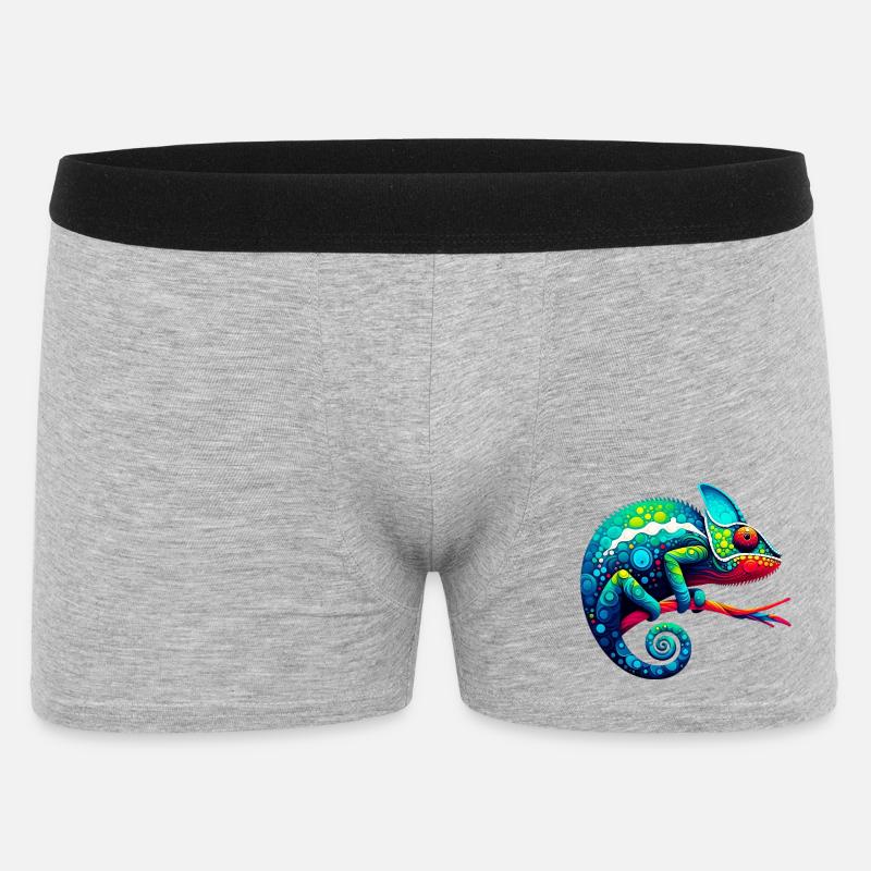 Chamäleon - Männer Boxer Shorts - Grau meliert