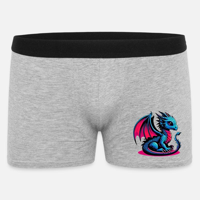 Drache - Männer Boxer Shorts - Grau meliert