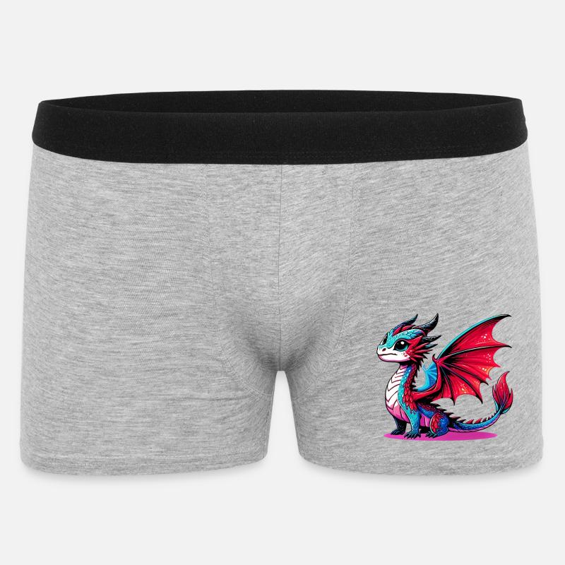 Drache - Männer Boxer Shorts - Grau meliert