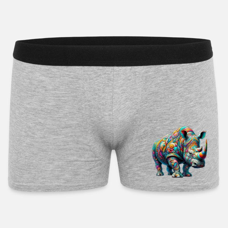 Nashorn - Männer Boxer Shorts - Grau meliert