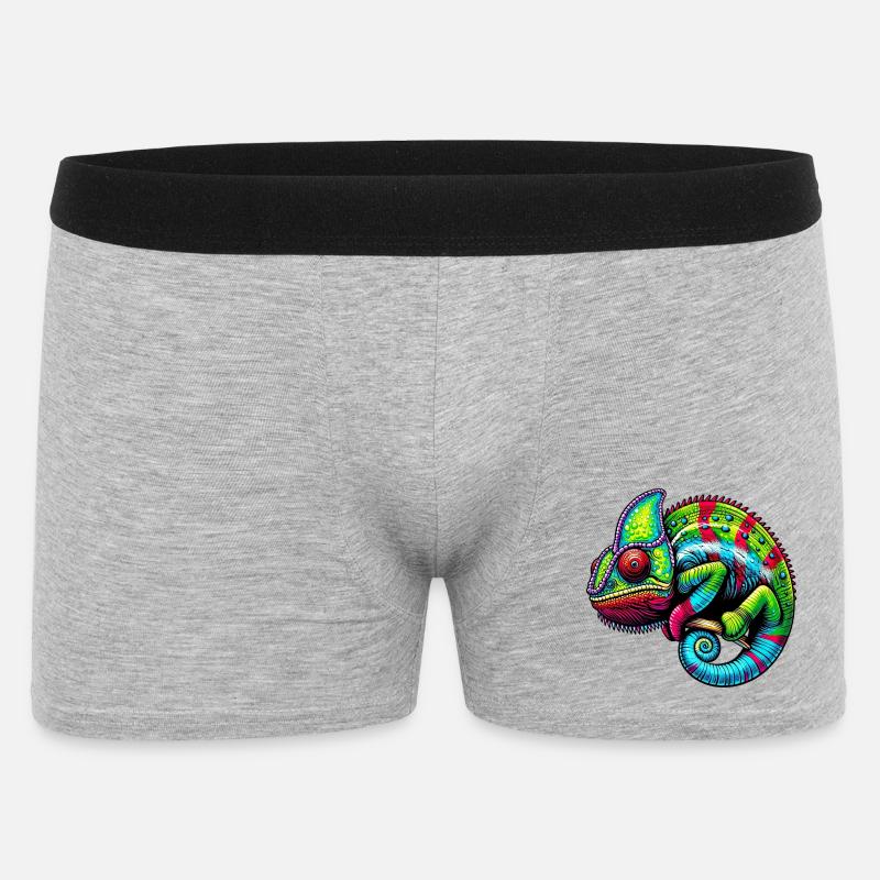 Chamäleon - Männer Boxer Shorts - Grau meliert