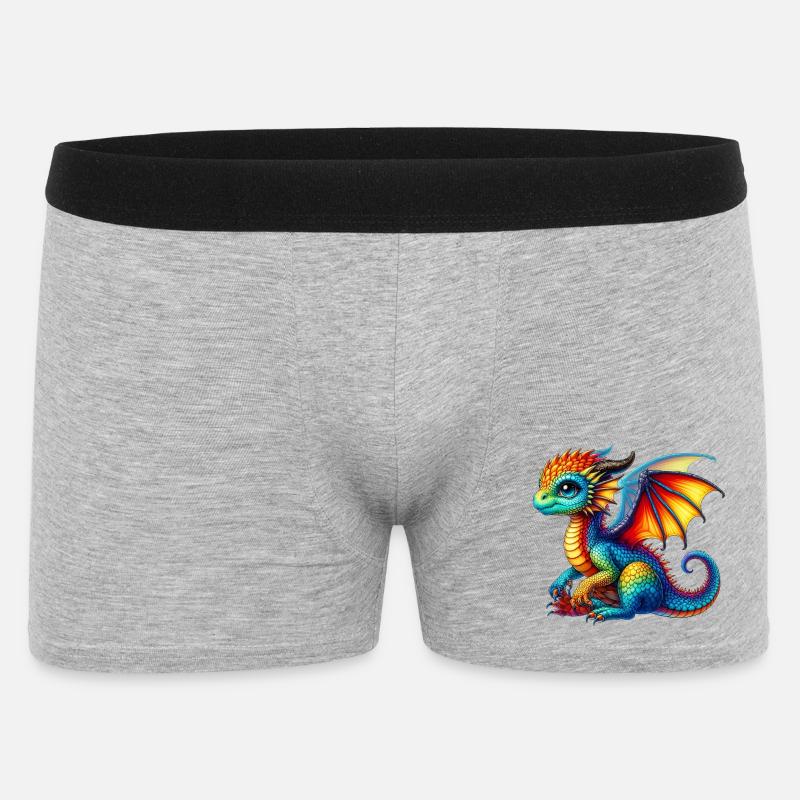Drache - Männer Boxer Shorts - Grau meliert