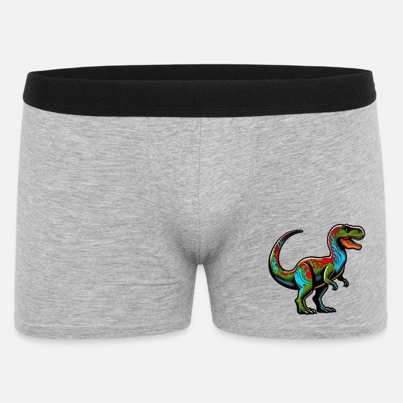 Dinosaurier - Männer Boxer Shorts - Grau meliert