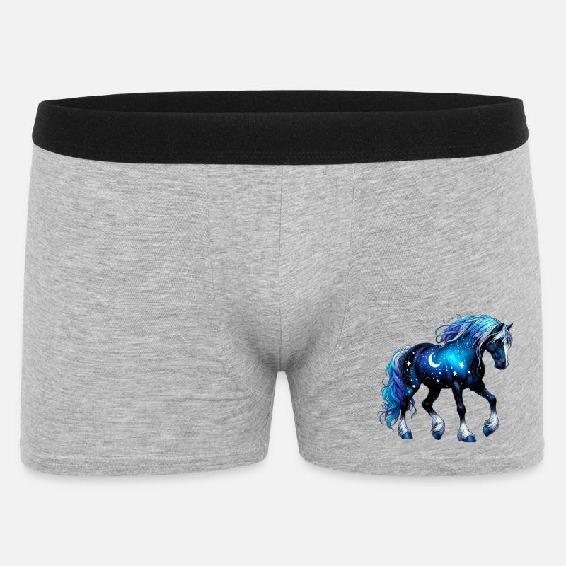 Pferd - Männer Boxer Shorts - Grau meliert