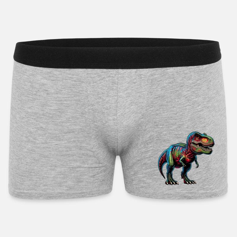 Dinosaurier - Männer Boxer Shorts - Grau meliert