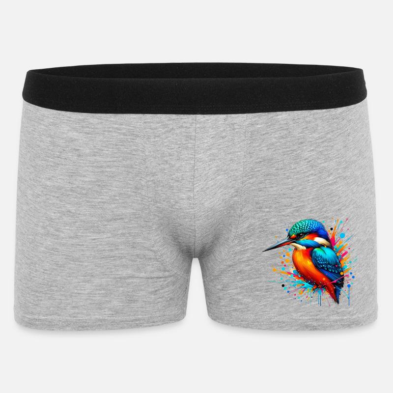 Eisvogel - Männer Boxer Shorts - Grau meliert