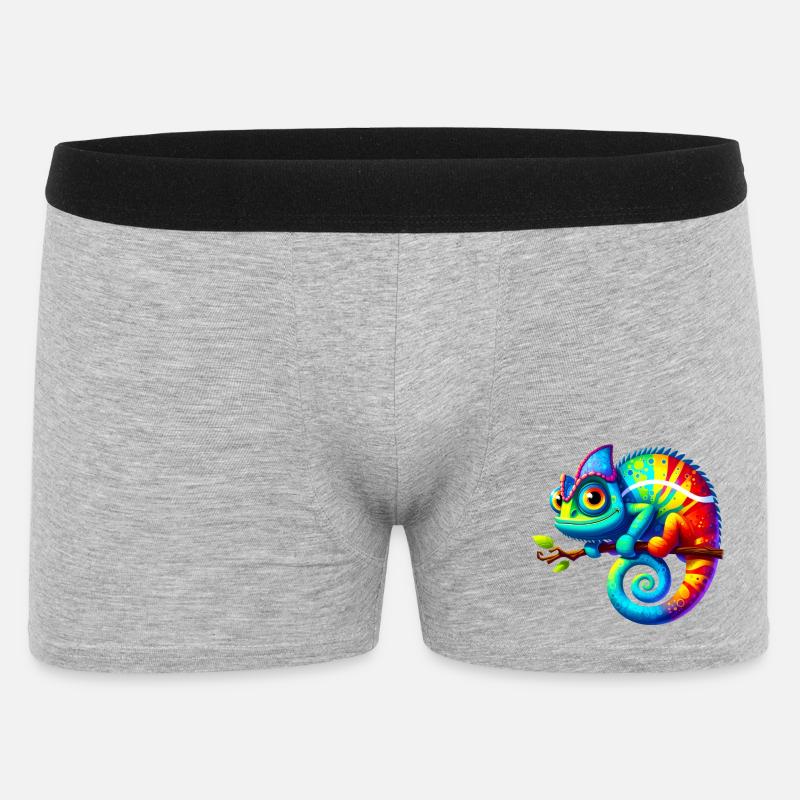 Chamäleon - Männer Boxer Shorts - Grau meliert