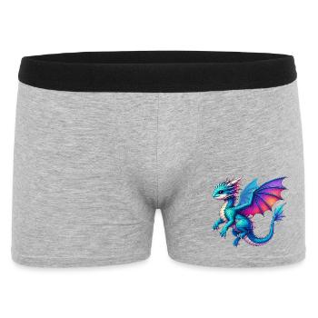 Drache - Männer Boxer Shorts - Grau meliert - Vorne