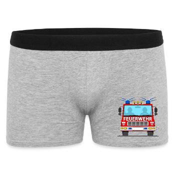 Feuerwehrauto - Männer Boxer Shorts - Grau meliert - Vorne