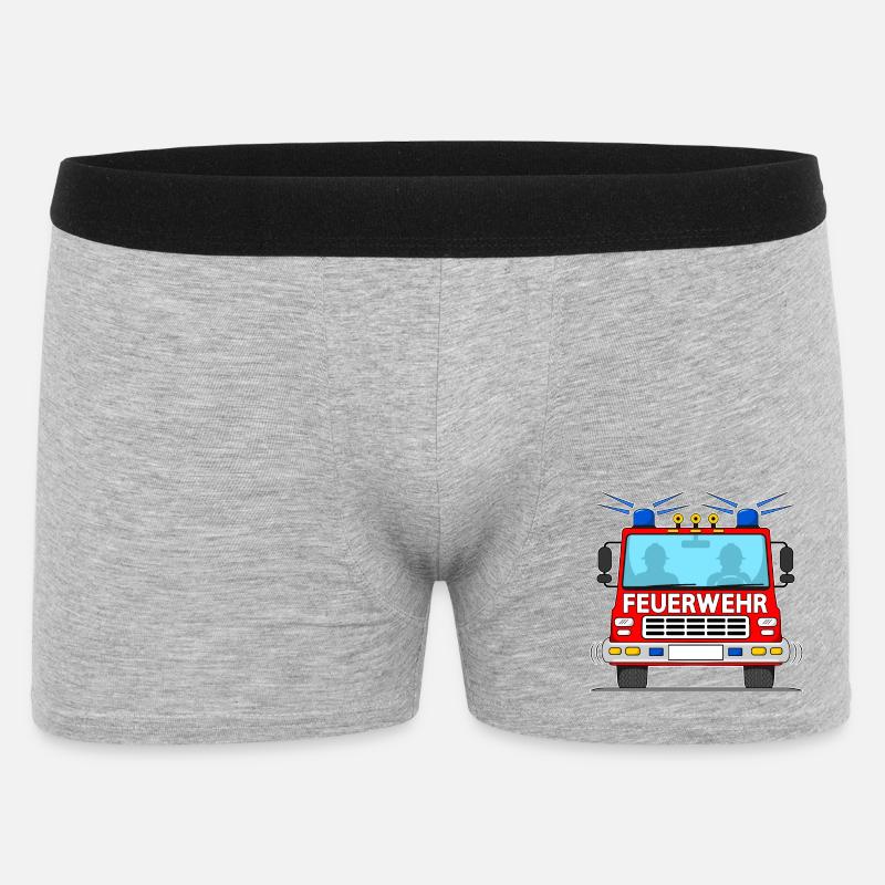 Feuerwehrauto - Männer Boxer Shorts - Grau meliert