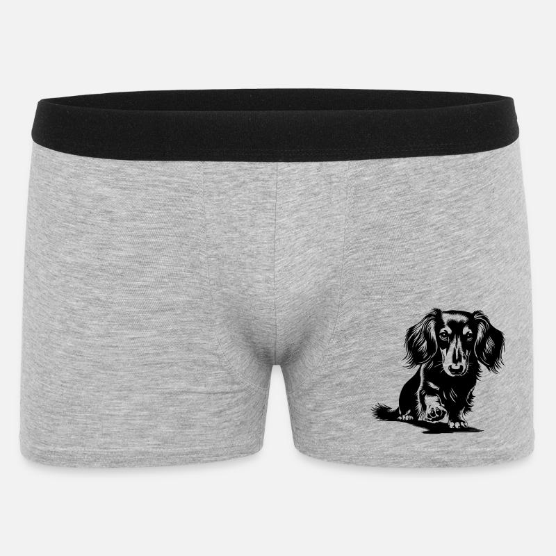 Dackel - Männer Boxer Shorts - Grau meliert